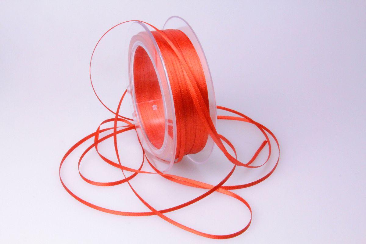 Satinbändchen Rot ohne Draht 3mm