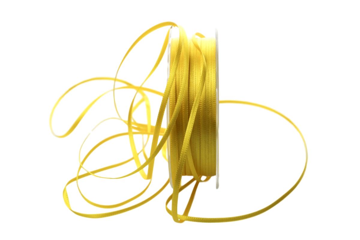 Satinbändchen signalgelb ohne Draht 3mm