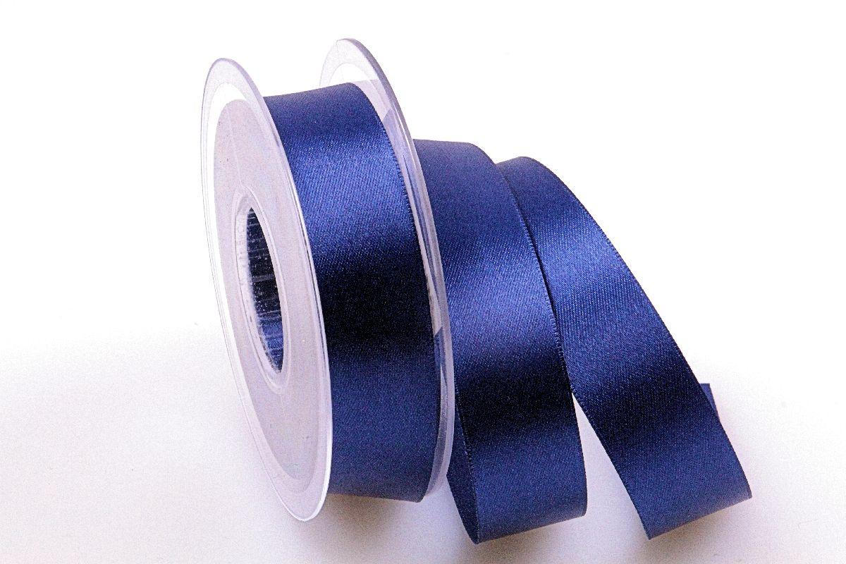 Satinband Blau ohne Draht 25mm