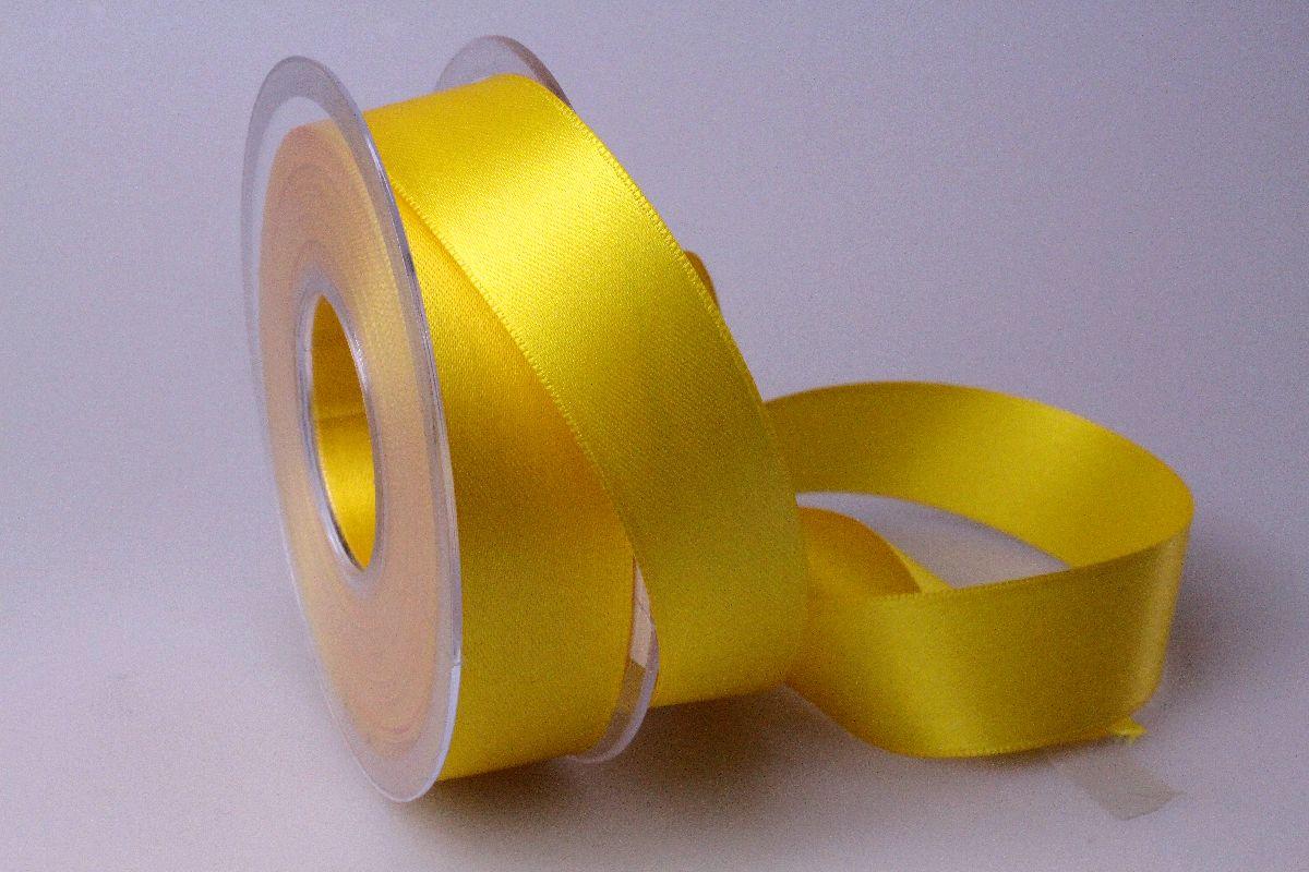 Satinband gelb ohne Draht 25mm