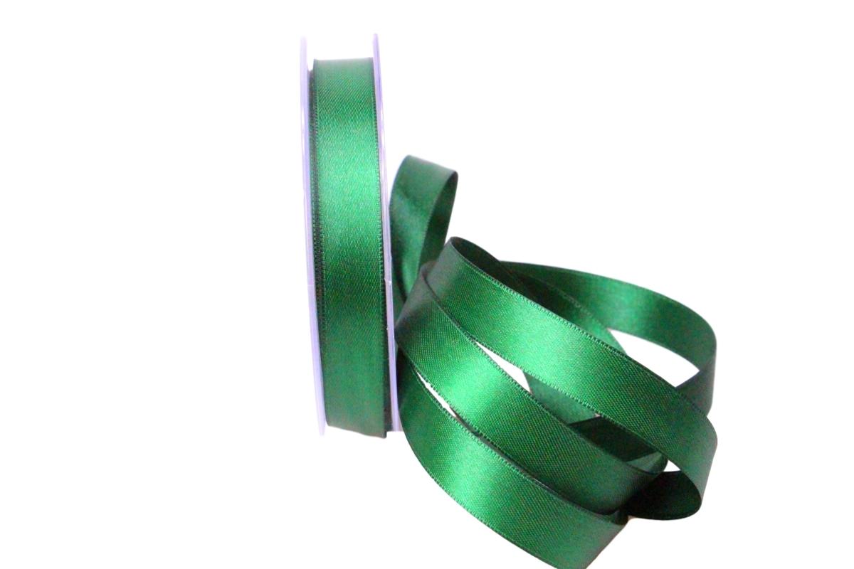 Satinband Dunkelgrün ohne Draht 15 mm