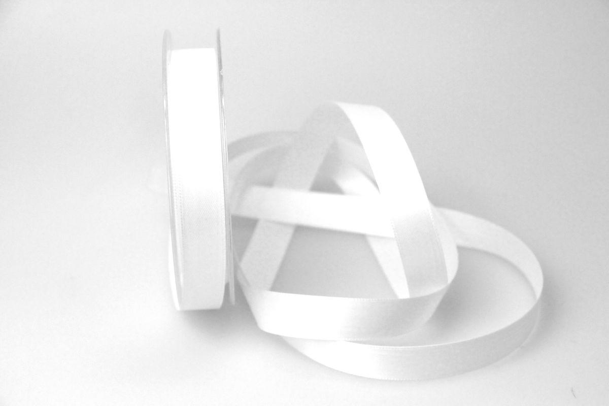 Satinband Weiß ohne Draht 15 mm