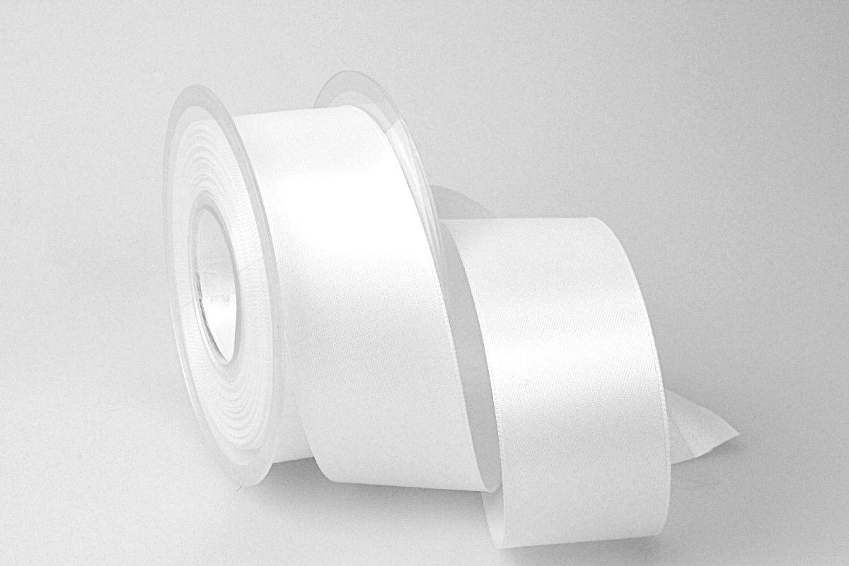 Satinband Weiß ohne Draht 40mm