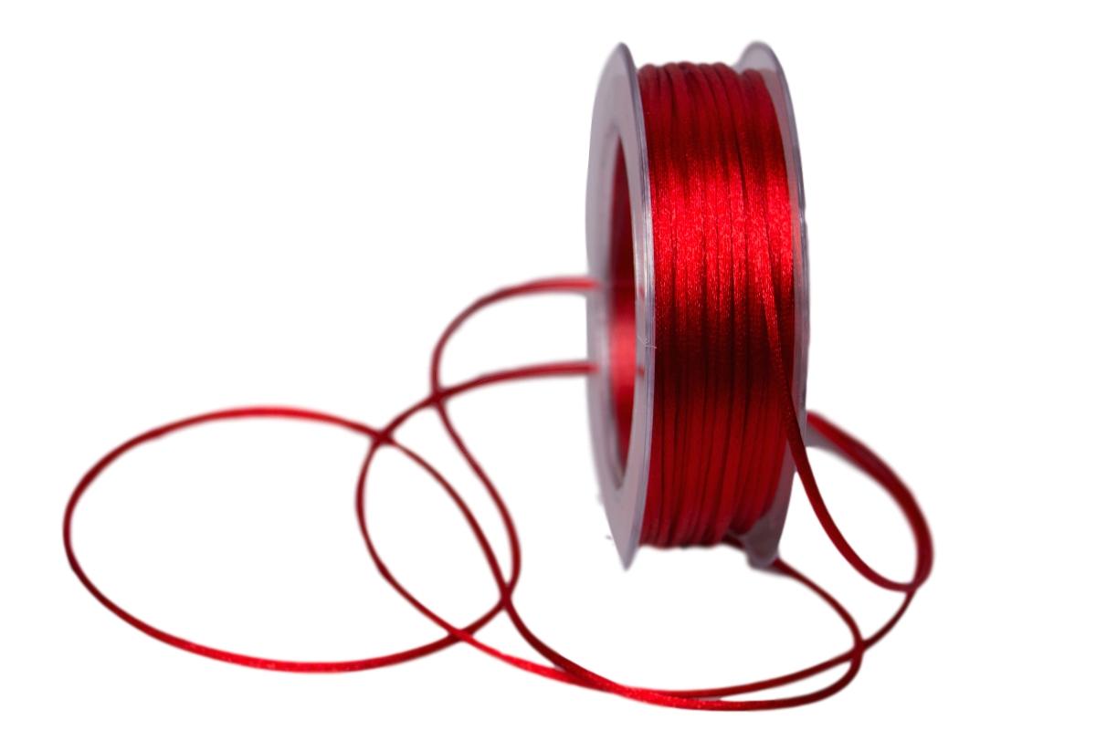 Satinkordel Rot ohne Draht 2mm