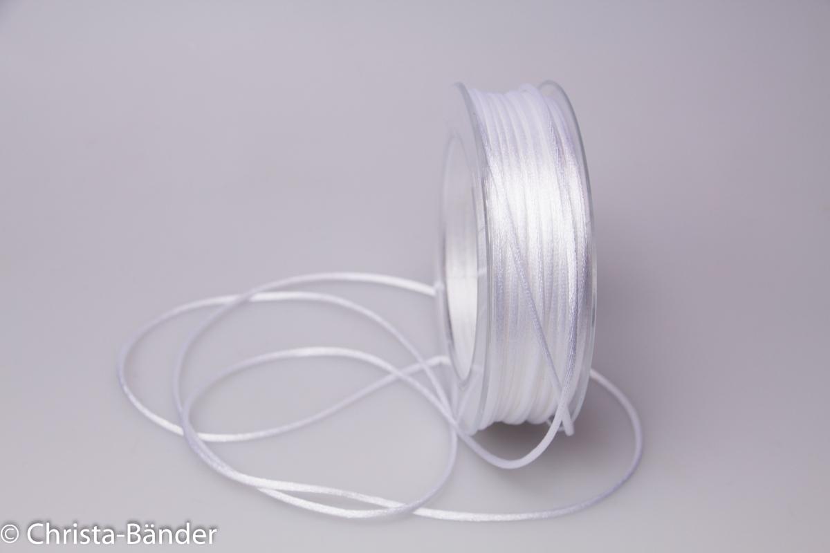 Satinkordel Weiß ohne Draht 2mm