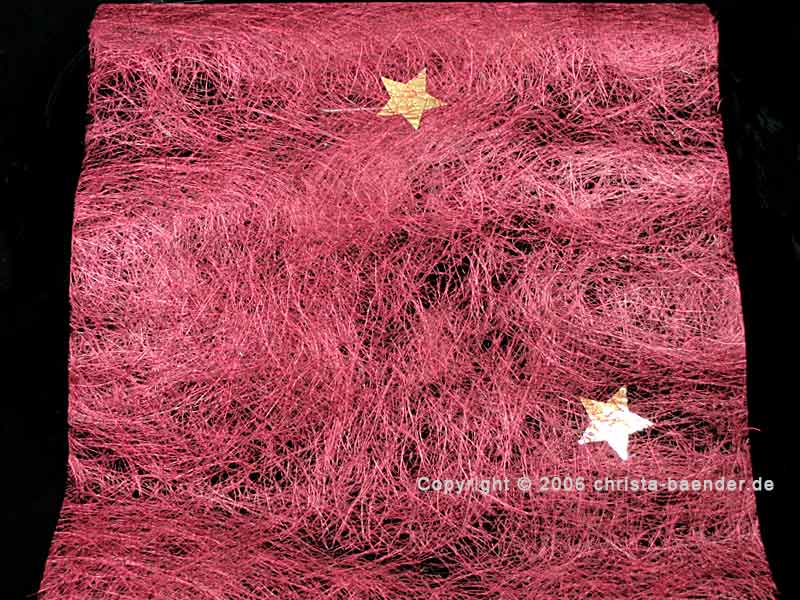 Sisalmatte Bordeaux mit Sternen ohne Draht 500mm