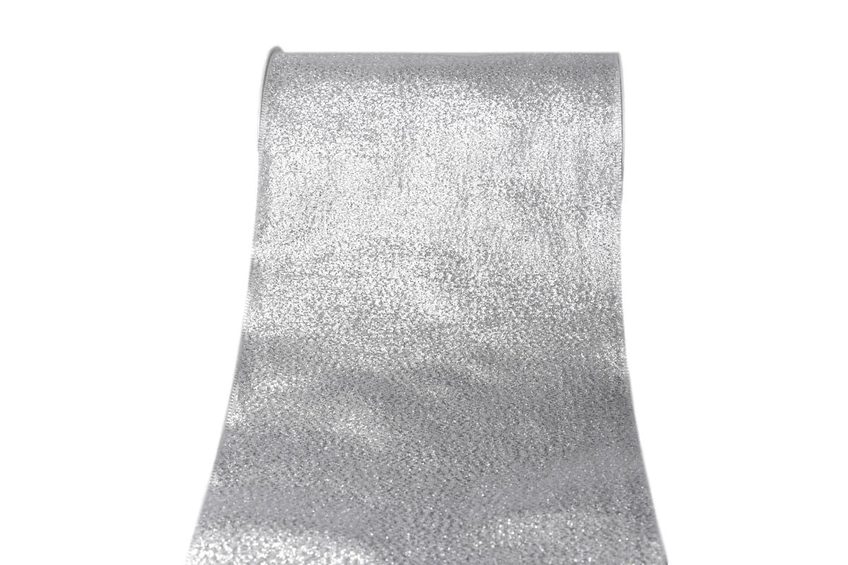 Tischband Brokat Silber ohne Draht 160mm