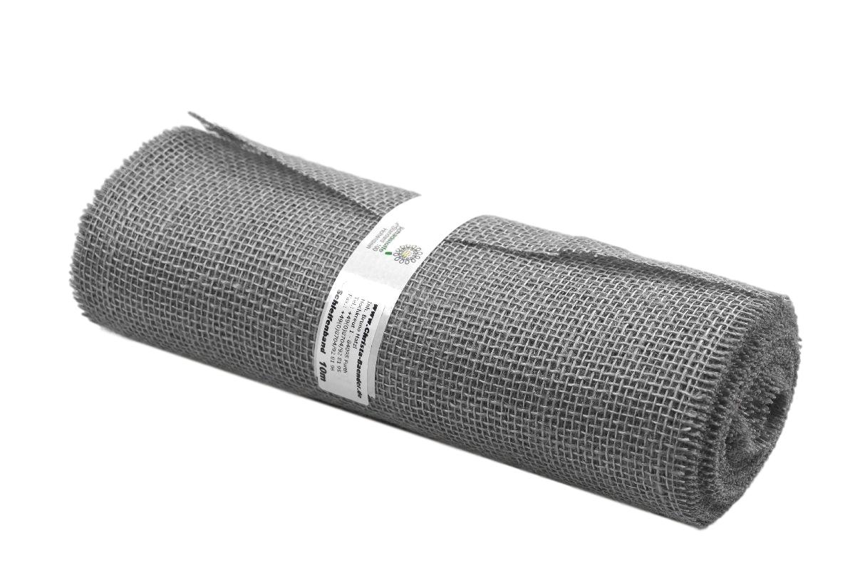 Tischband Jute grau ohne Draht 300mm