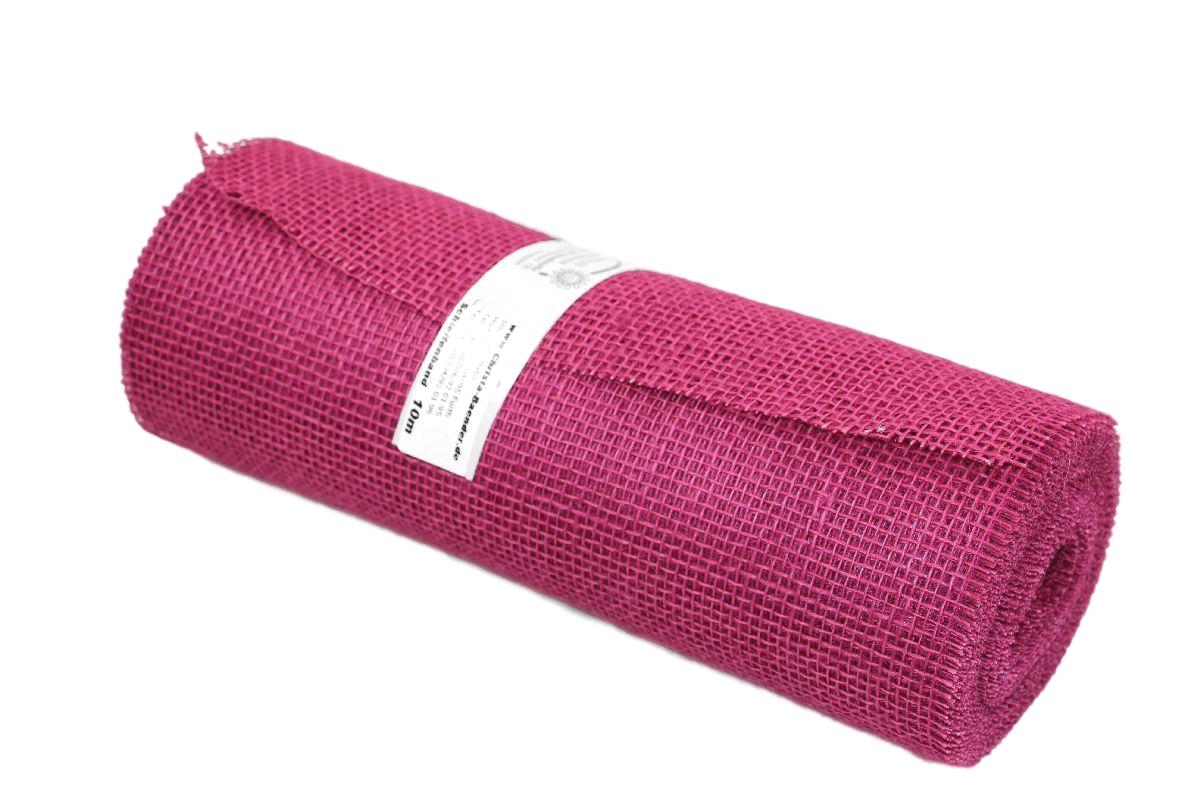 Tischband Jute pink / bischof ohne Draht 300mm