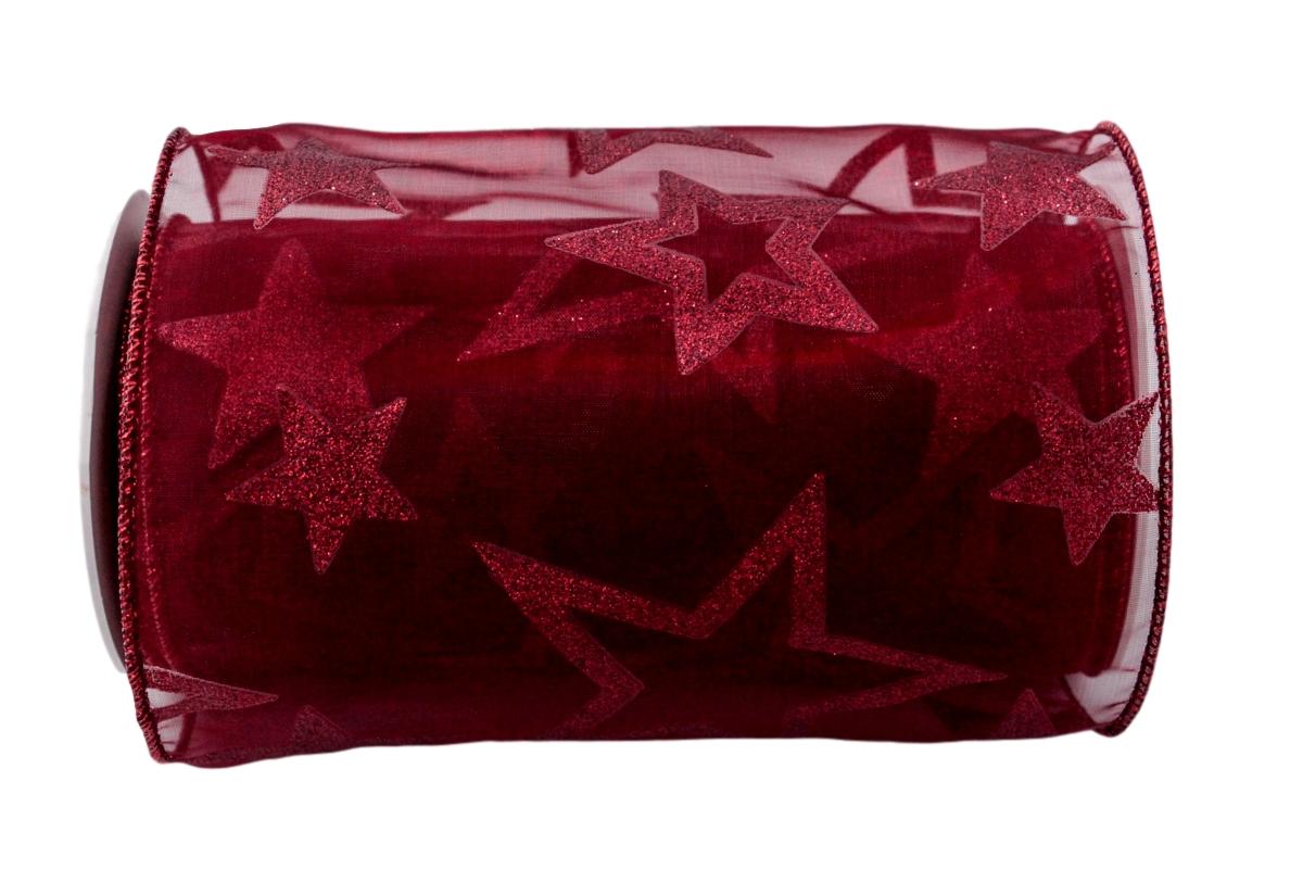 Tischband Sternentraum Bordeaux 150 mm mit Draht