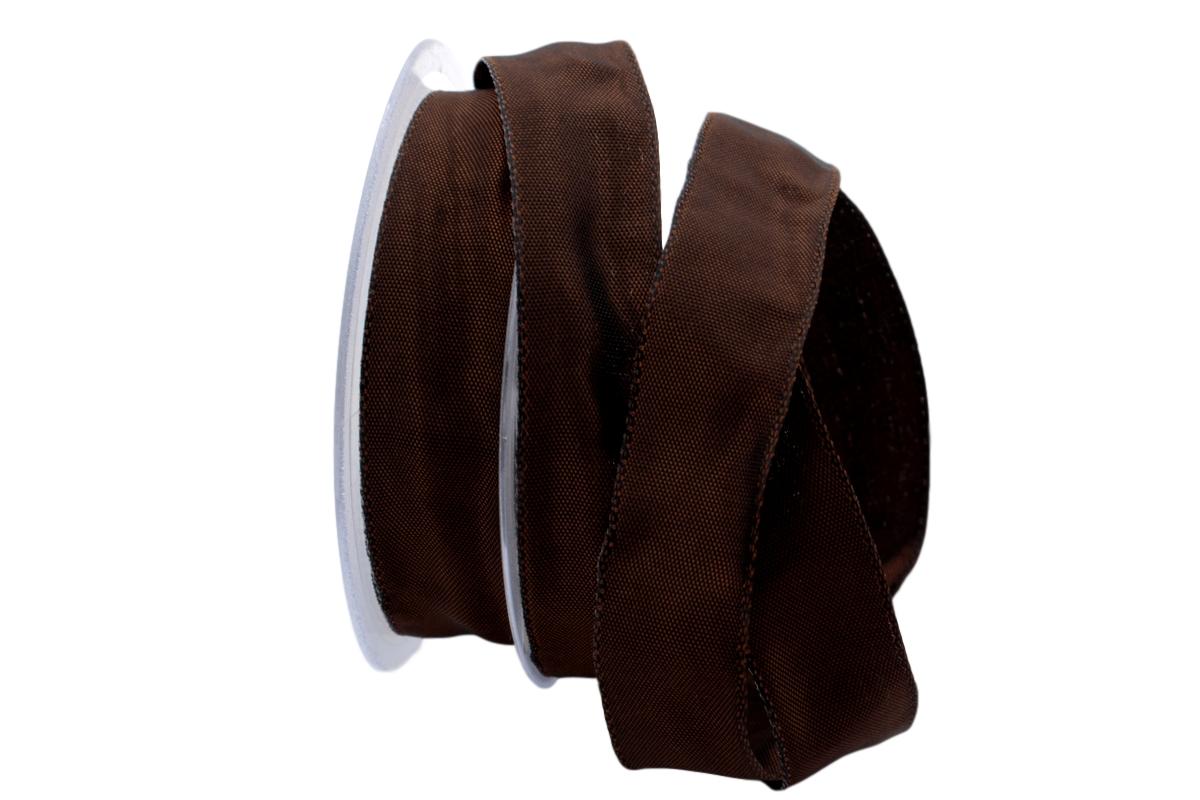 Uniband Dunkelbraun mit Draht 25mm