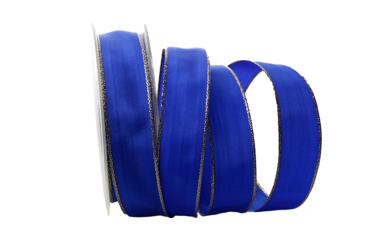 Uniband Goldkante Amerika Marineblau mit Draht 25mm
