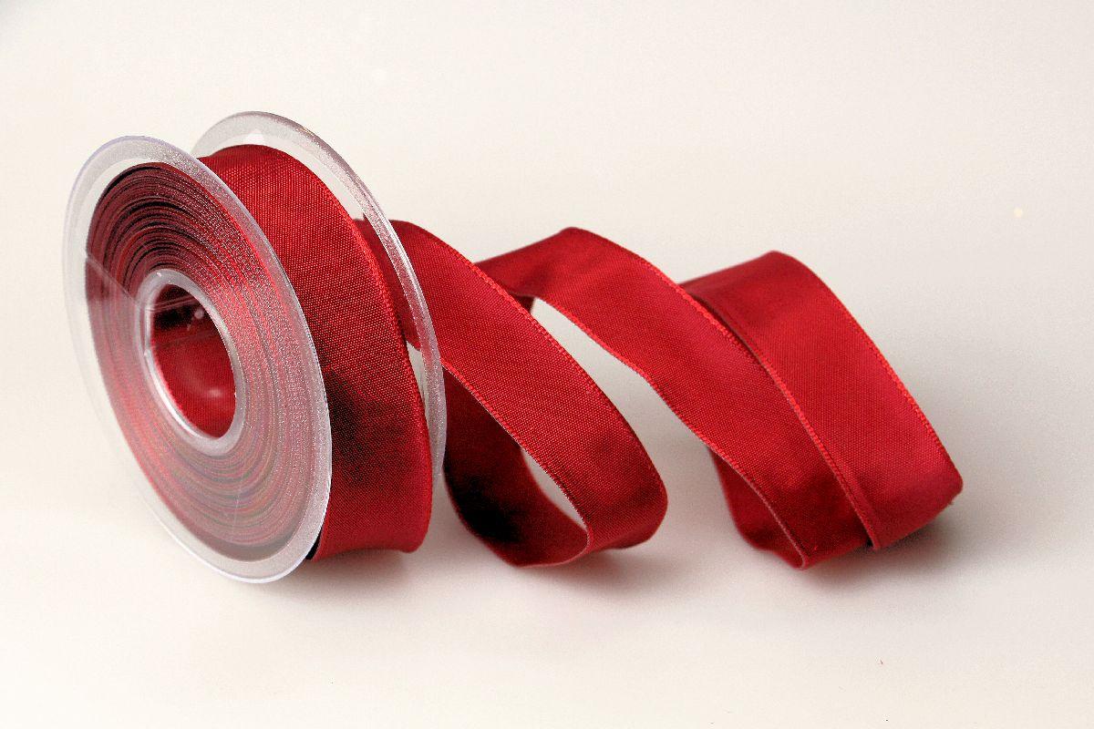 Uniband Karminrot mit Draht 25mm