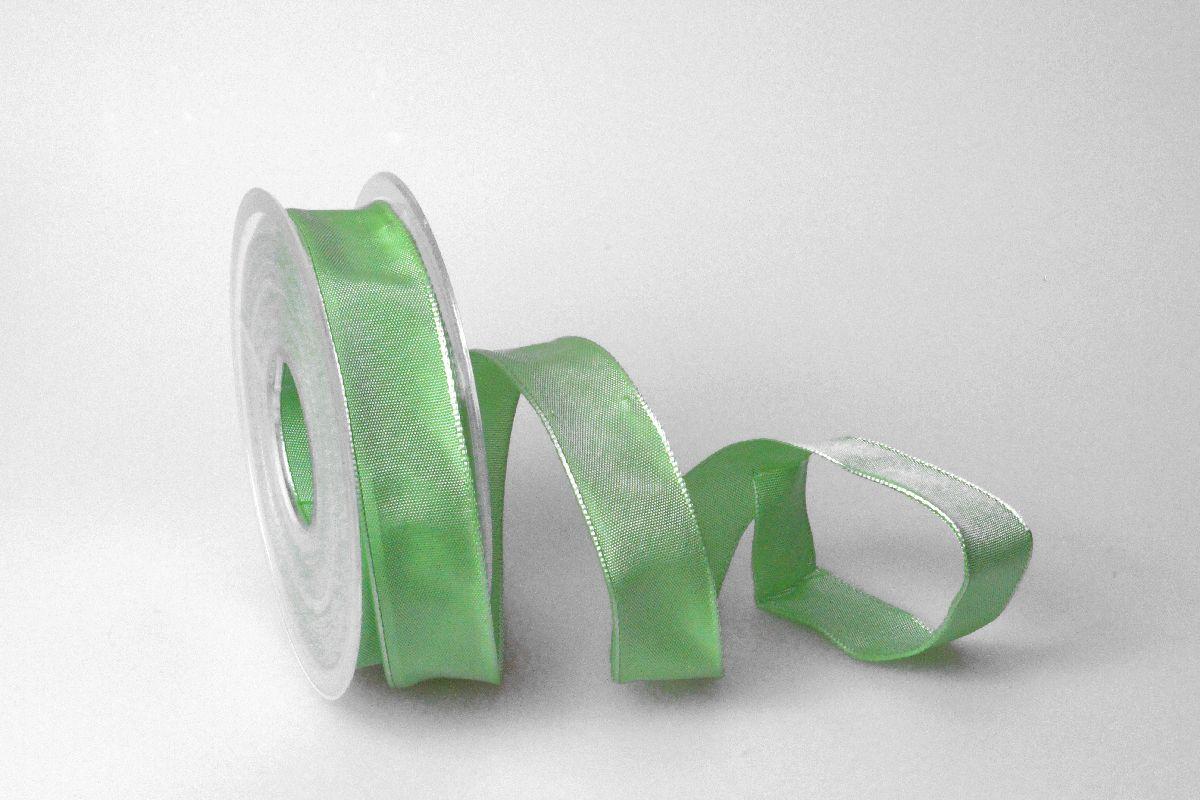 Uniband Lindgrün mit Draht 25mm