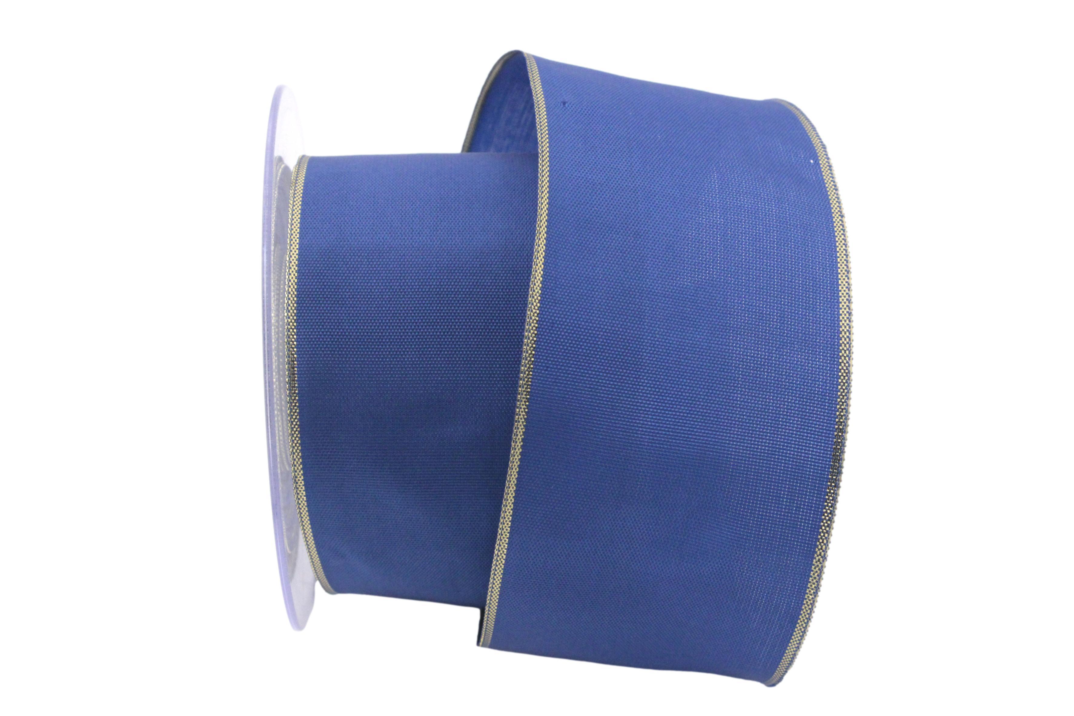 Uniband mit breiter Goldkante ca. 60mm blau ohne Draht