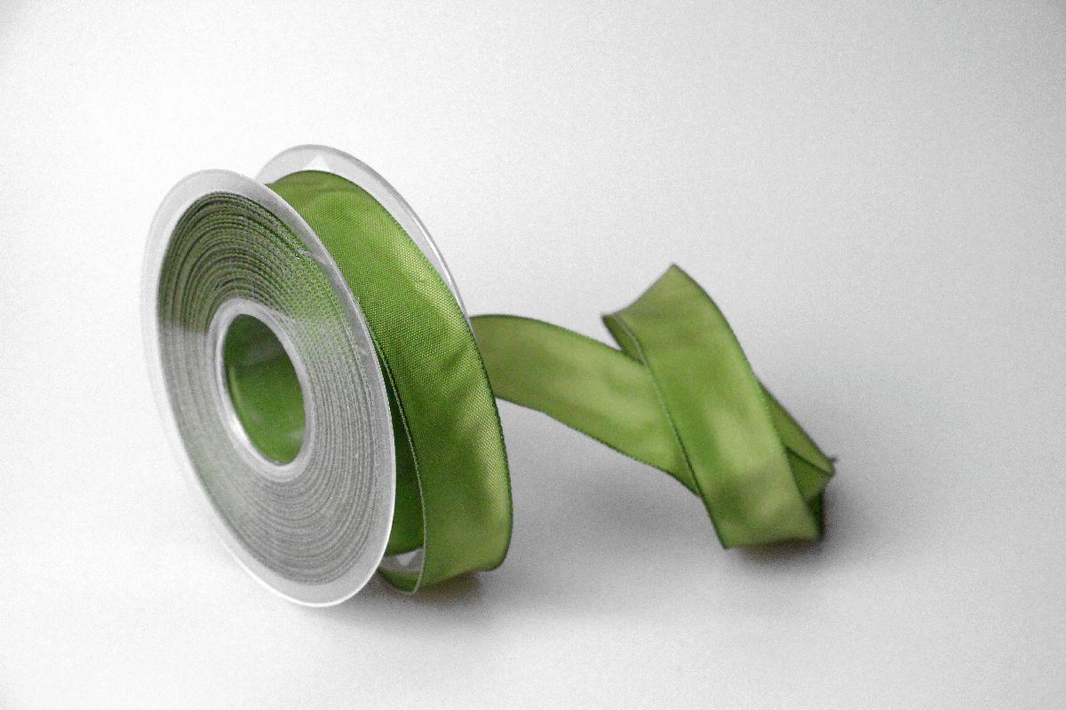 Uniband Moosgrün mit Draht 25mm