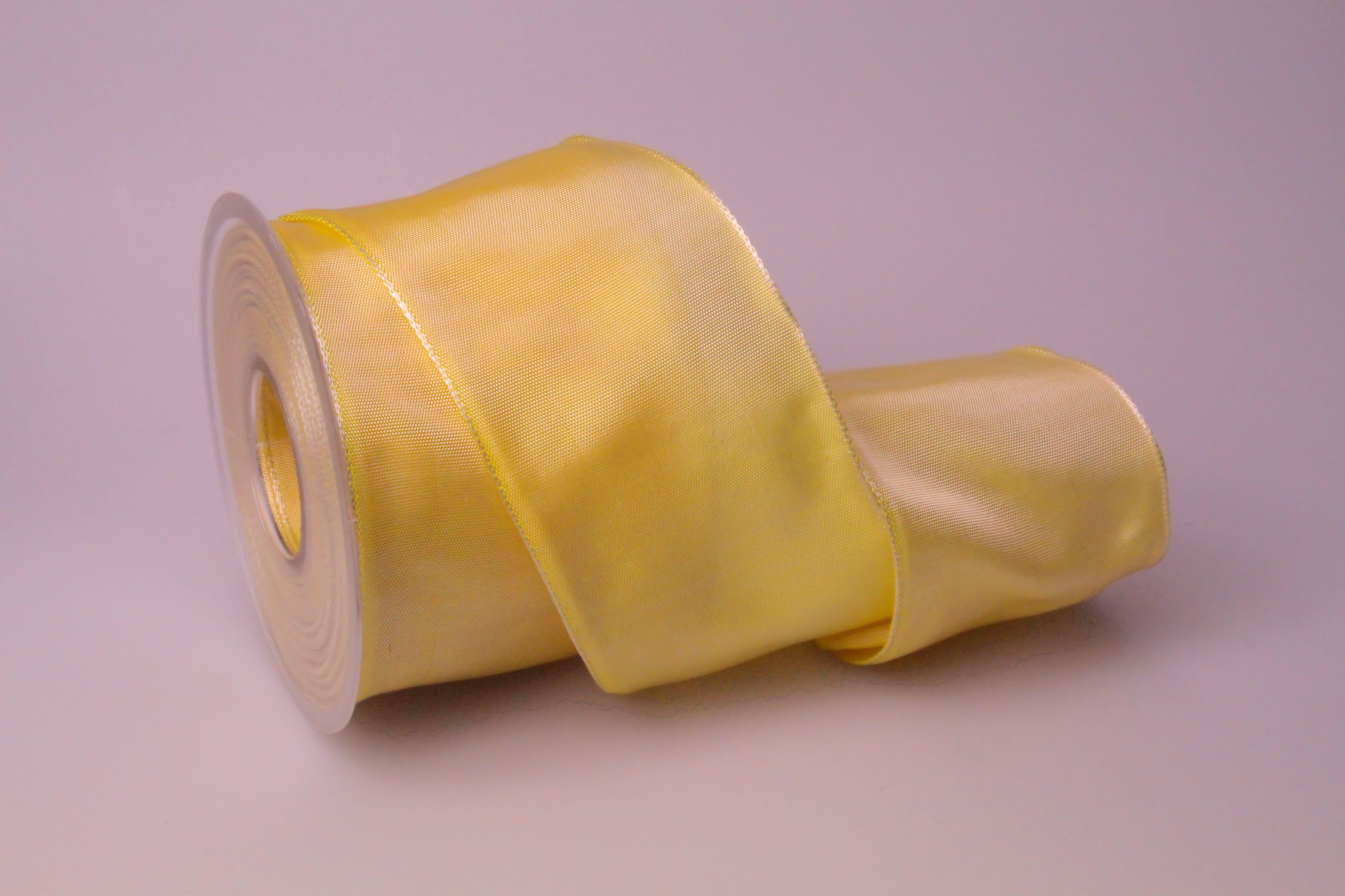 Uniband Pastell Gelb 70 mm mit Draht