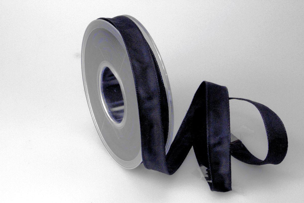 Uniband Schwarz mit Draht 15mm