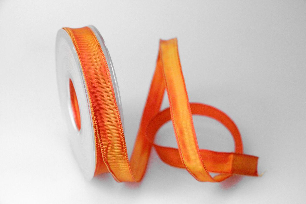 Uniband Weihnachtsorange mit Draht 15mm