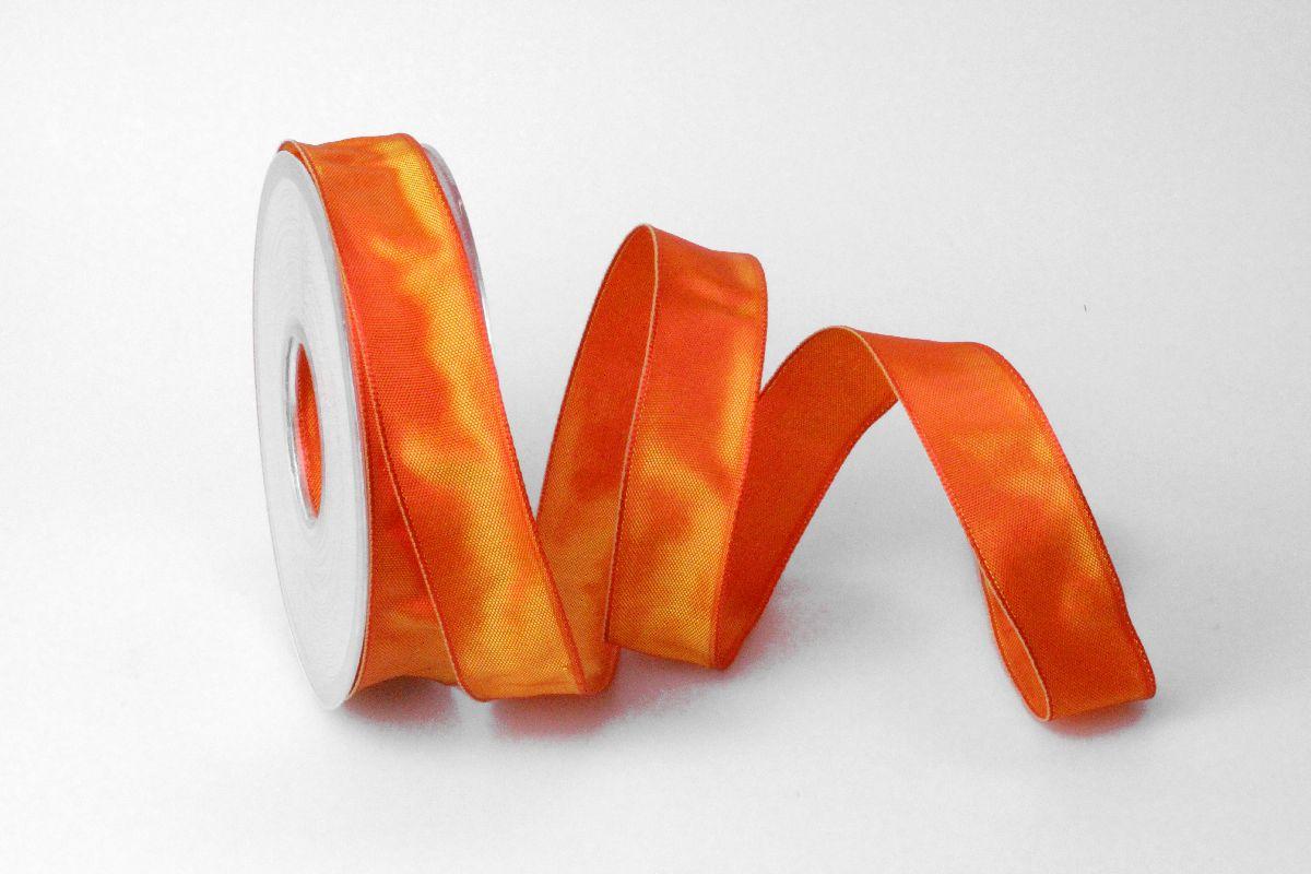 Uniband Weihnachtsorange mit Draht 25mm