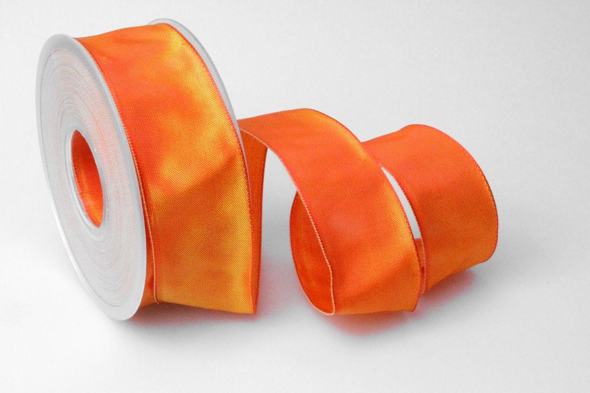 Uniband Weihnachtsorange mit Draht 40mm