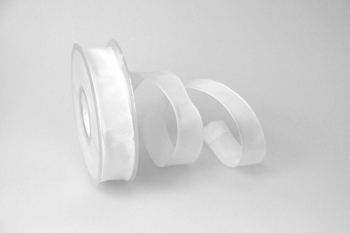 Uniband Weiß mit Draht 25mm