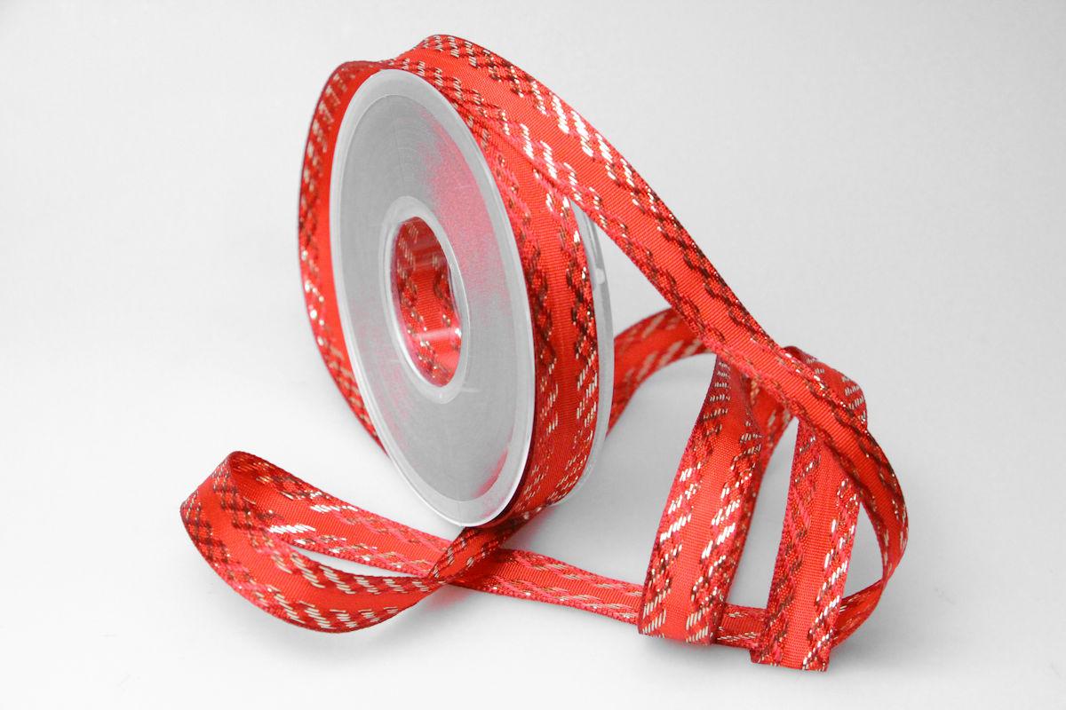 Weihnachtsband Gloria rot 15mm ohne Draht