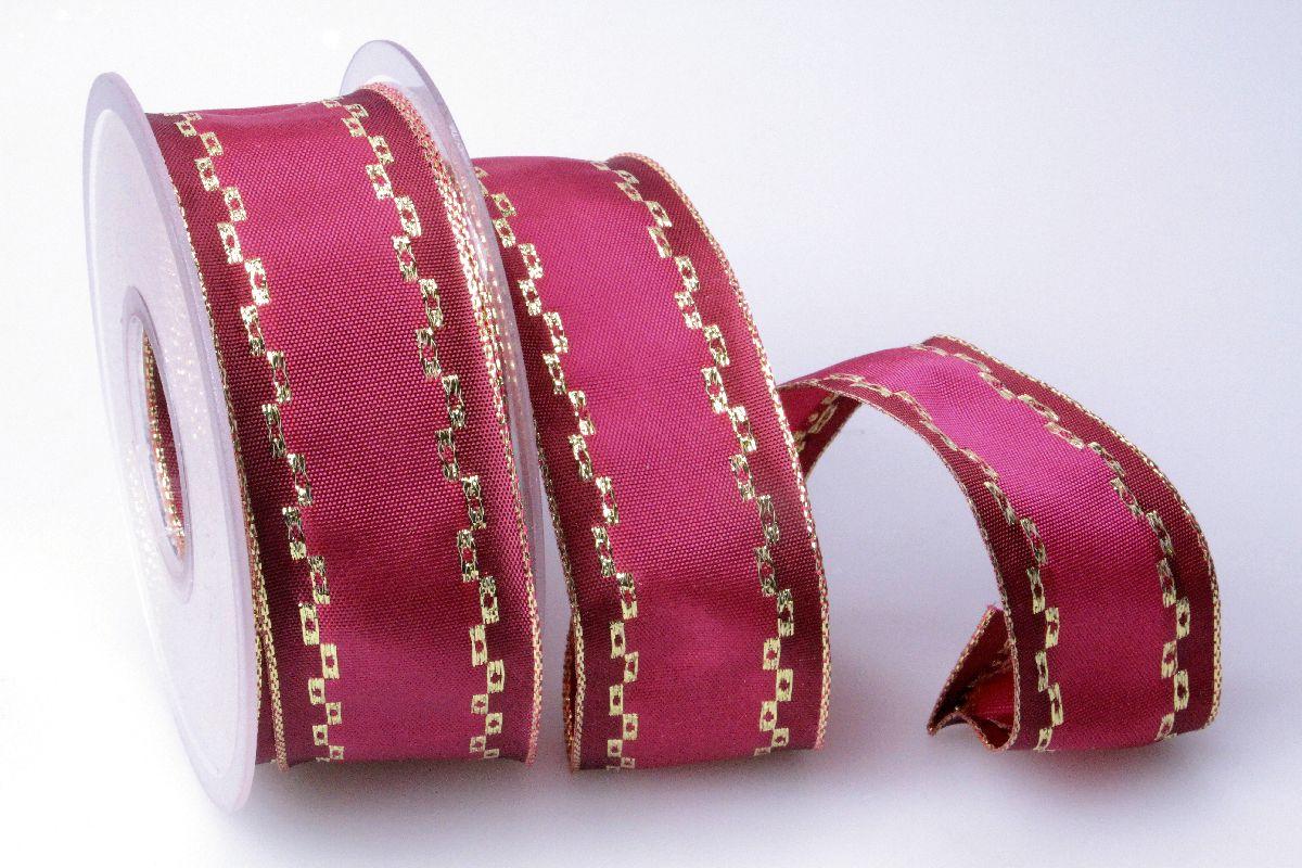 Weihnachtsband Jam pink 40mm mit Draht