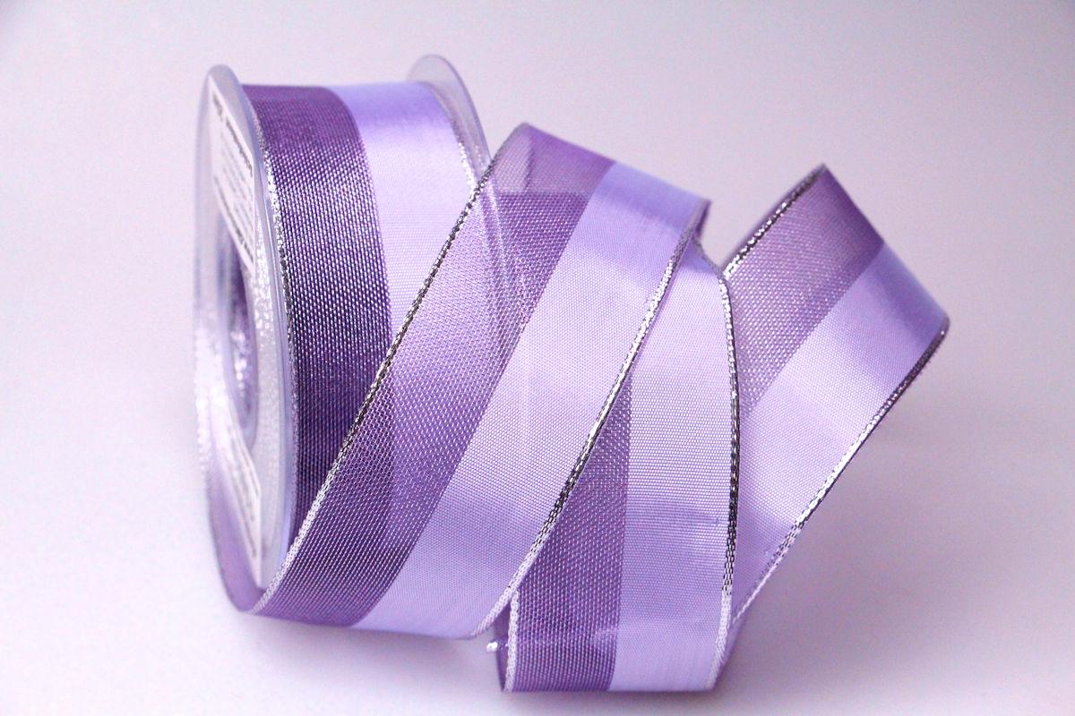 Weihnachtsband Marina flieder 40mm mit Draht