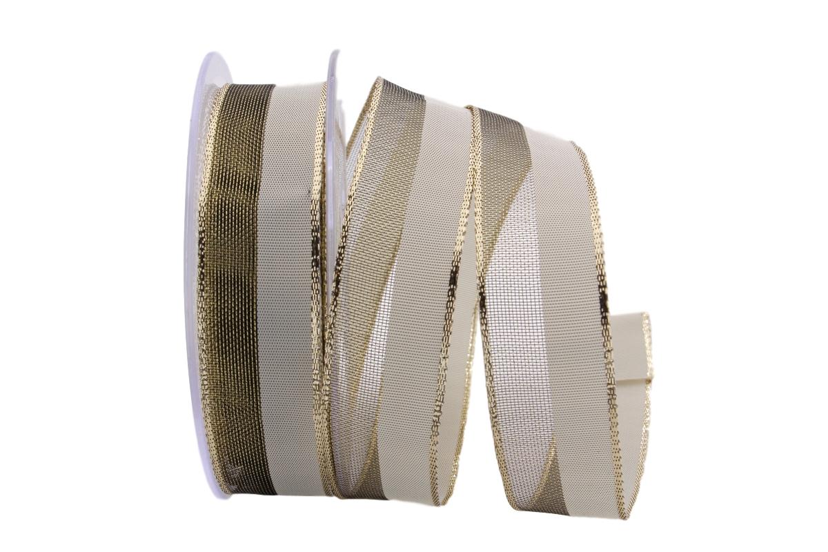 Weihnachtsband Marina olive mit Draht 25mm