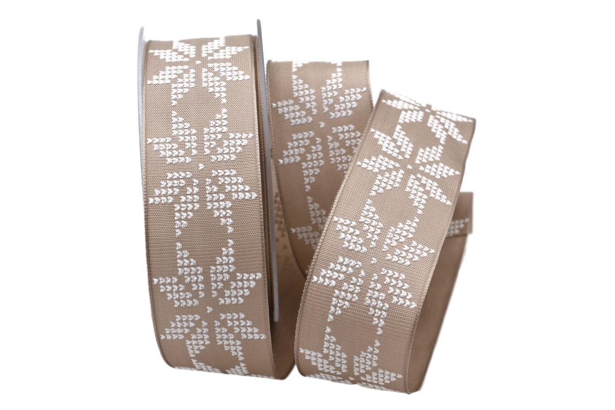 Weihnachtsband Norwegen Toffee mit Draht 40mm