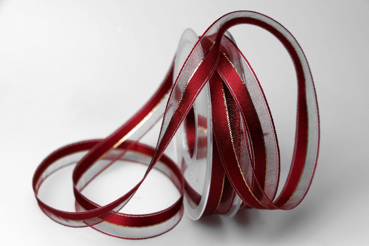 Weihnachtsband Toulon bordeaux 15mm mit Draht