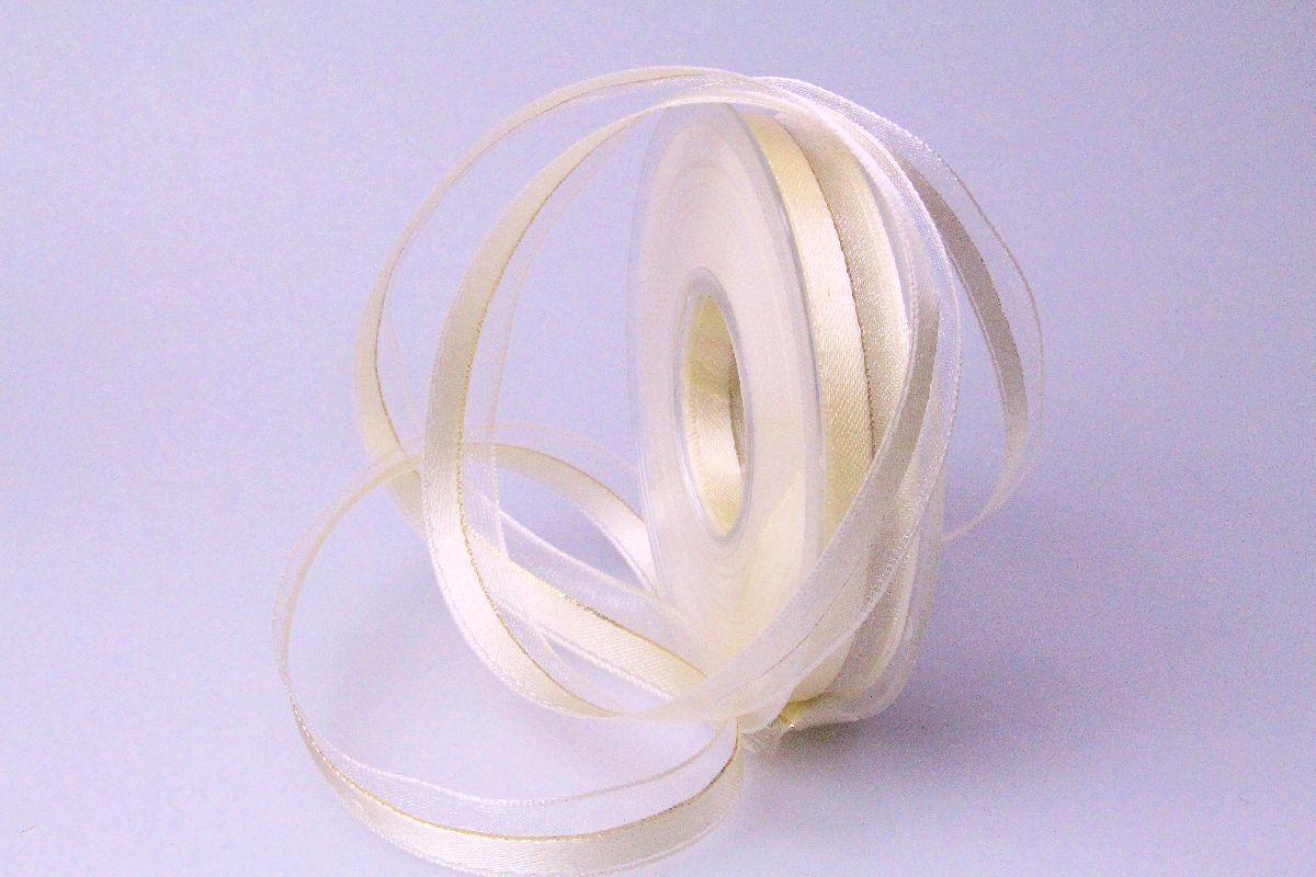 Weihnachtsband Toulon creme 15mm mit Draht
