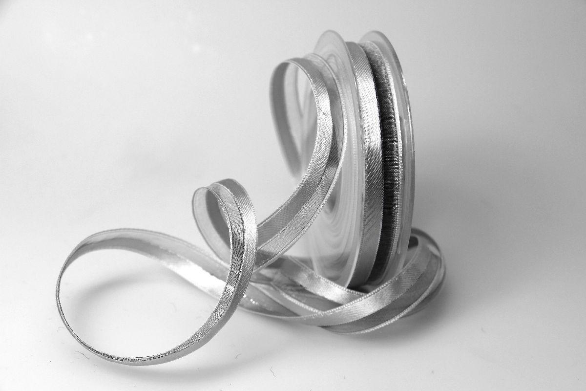 Weihnachtsband Toulon grau 15mm mit Draht