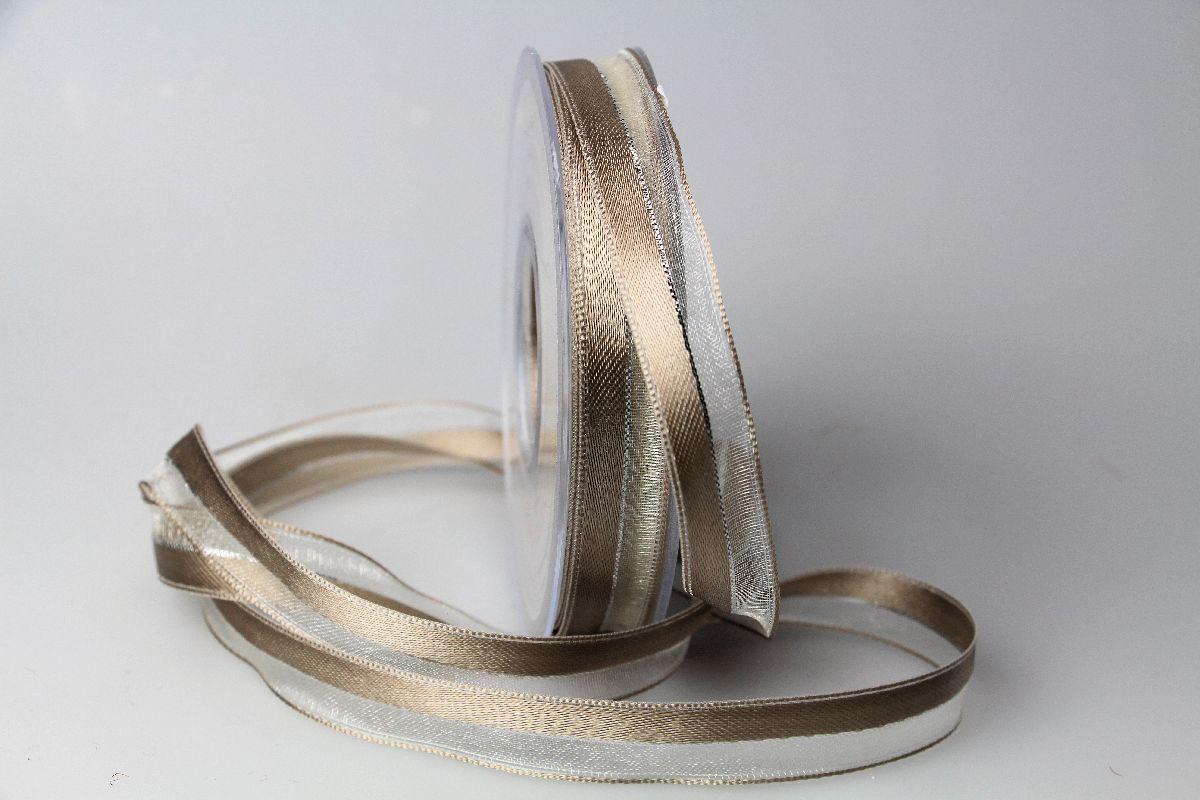 Weihnachtsband Toulon toffee 15mm mit Draht